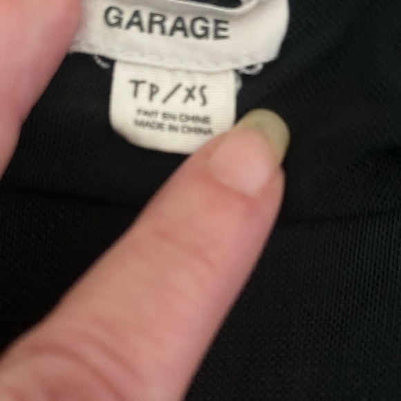 Garage Oversized Sheer Mesh Black Girls can do anything Velvet Spell Out SZ XS - Picture 9 of 10